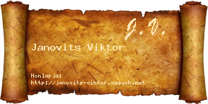 Janovits Viktor névjegykártya
